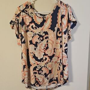 1x AUW Navy Blue w/ coral design